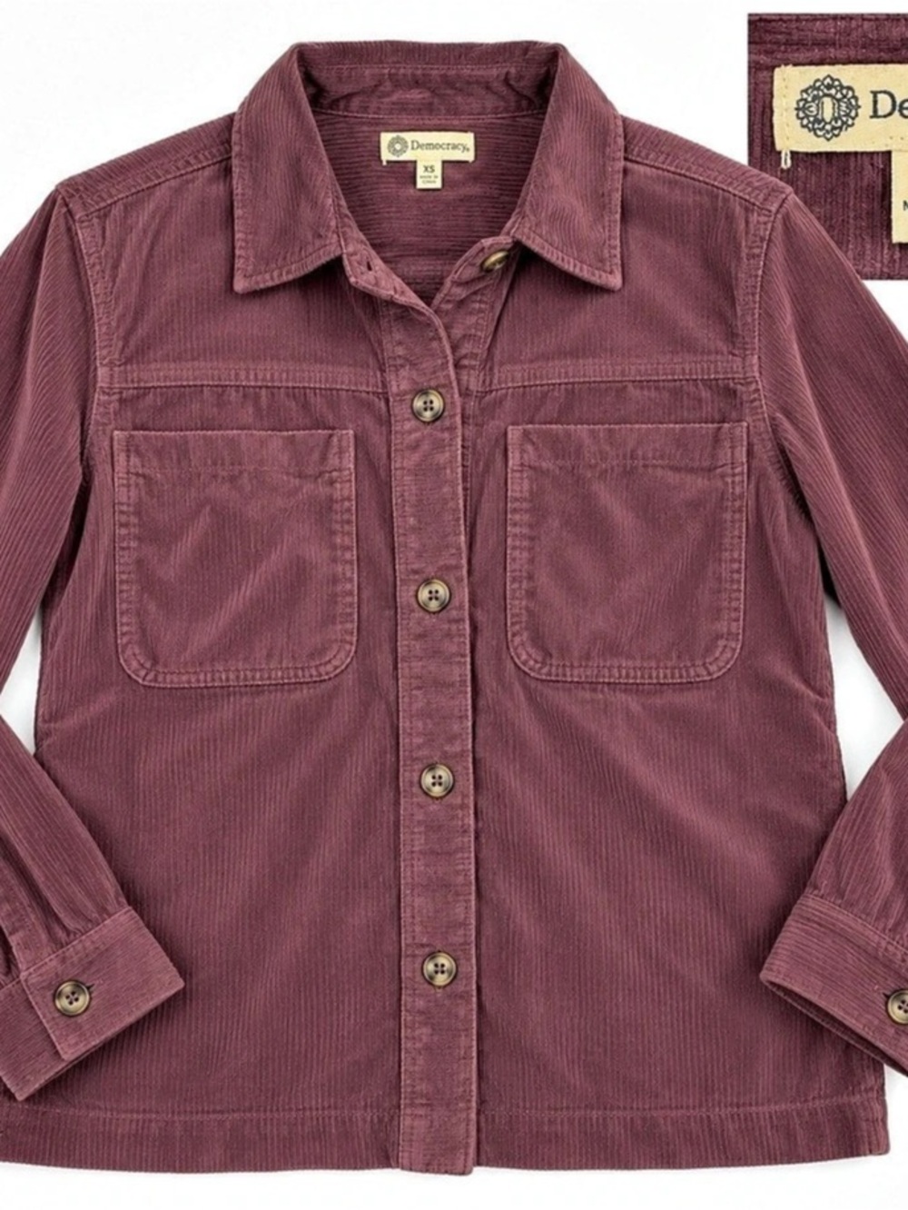 Democracy Corduroy Utility Jacket in Purple Size XS Like New